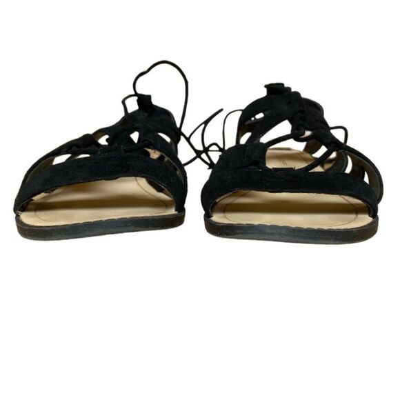 Rebecca Minkoff Women's Gladiator Lace Up Sandals 7 Black Suede Greyson Ghillie - Picture 13 of 16